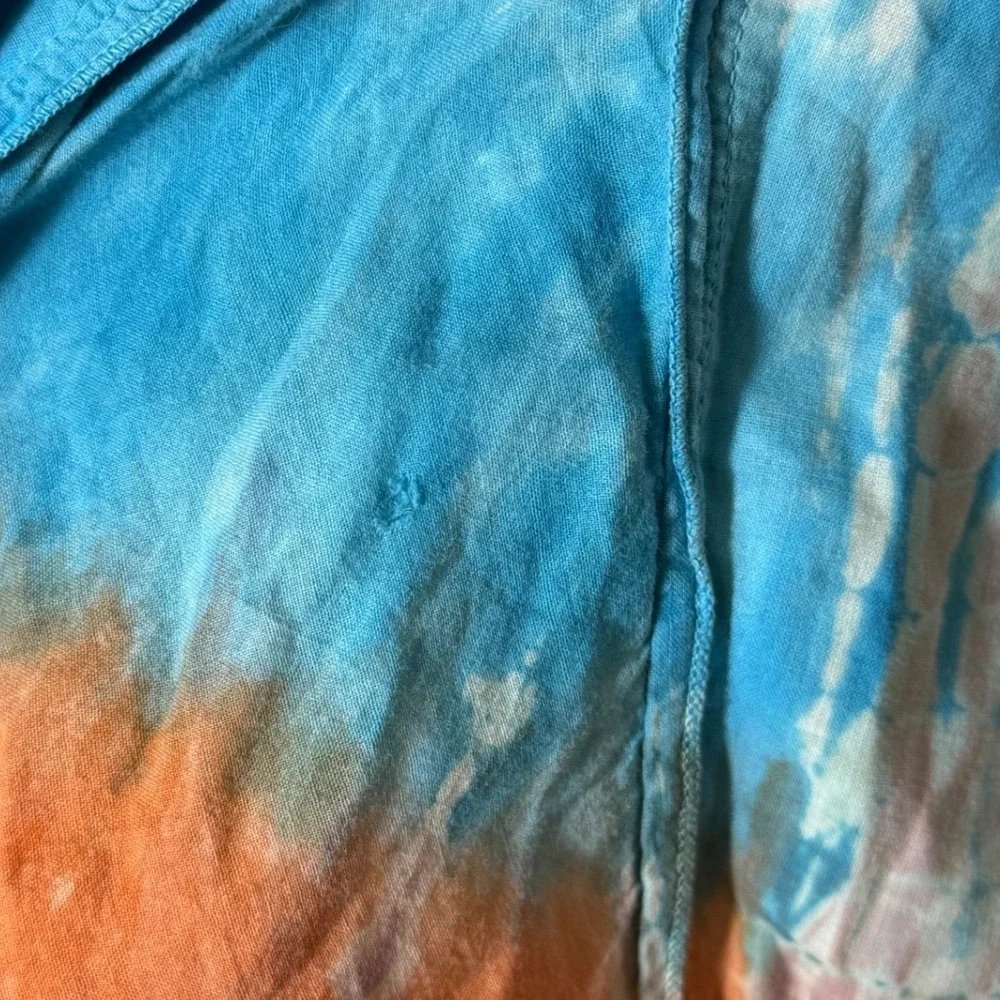 Solitaire Tie Dye Maxi Skirt Womens Large Multi Color Boho Festival Bleached Art